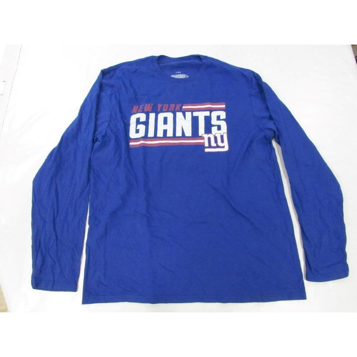 York Giants NY Mens Size L Large Long Sleeve Blue Shirt Image 3