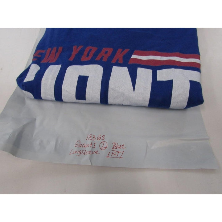 York Giants NY Mens Size L Large Long Sleeve Blue Shirt Image 4