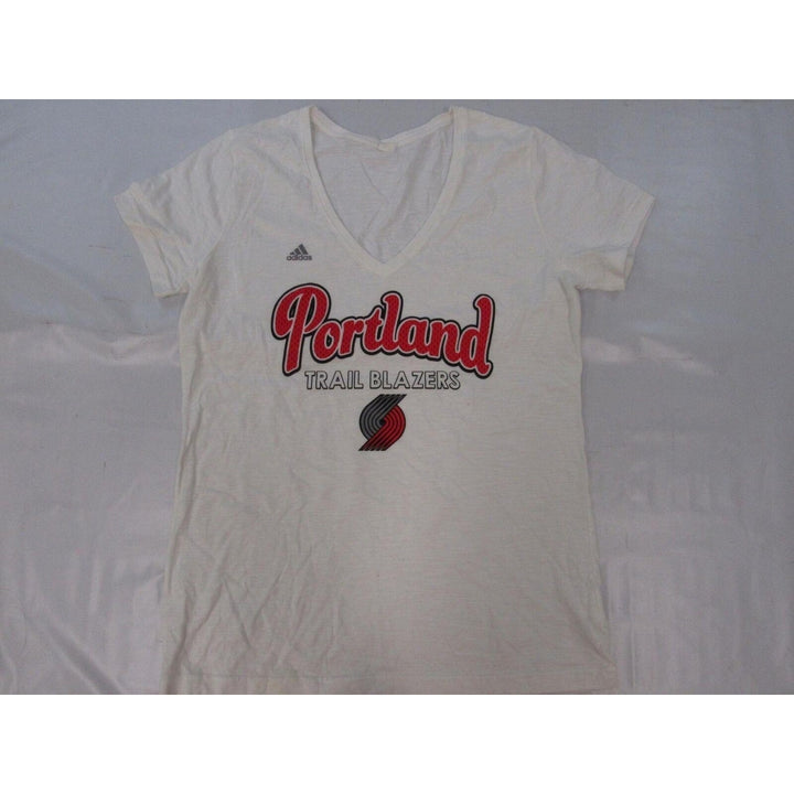 Portland Trail Blazers Womens Size XL XLarge Adidas White Shirt Image 4