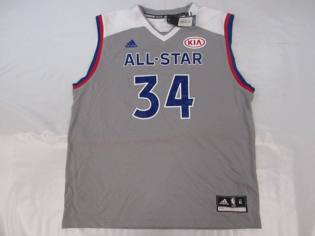 NBA All-Stars 34 Giannis Antetokounmpo Mens Size XL Gray Adidas Jersey Image 1