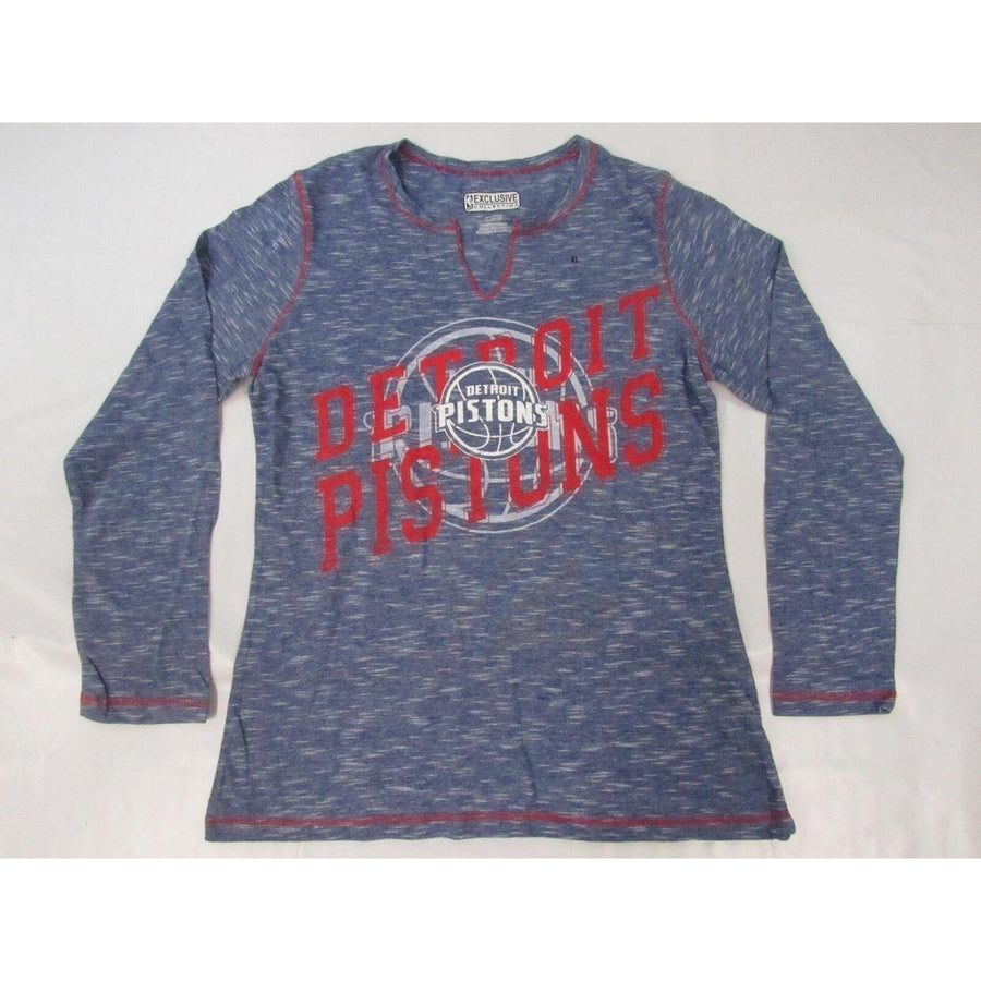 Detroit Pistons Womens Size XL XLarge Blue Long Sleeve Shirt Image 1