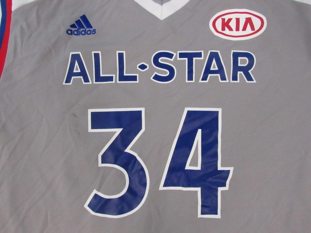 NBA All-Stars 34 Giannis Antetokounmpo Mens Size XL Gray Adidas Jersey Image 3