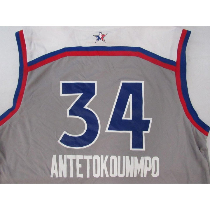 NBA All-Stars 34 Giannis Antetokounmpo Mens Size XL Gray Adidas Jersey Image 6