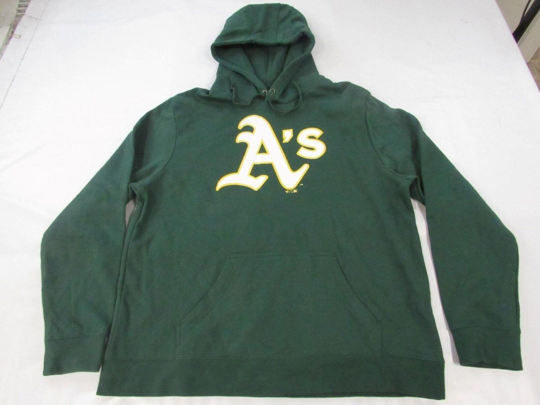 Oakland Athletics As Mens Size XL XLarge Green Hoodie w/ Distressed Print Image 1