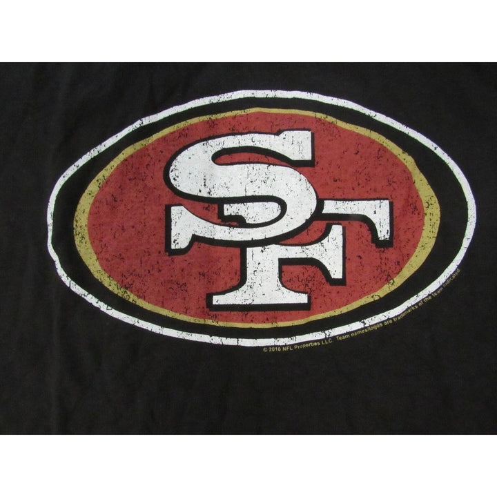 San Francisco 49ers Womens Size S Small Black Shirt w/ Distressed Print Image 3