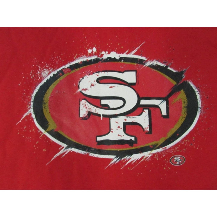 San Francisco 49ers Mens Size 2XL 2XLarge Red Hoodie w/ Distressed Print Image 3