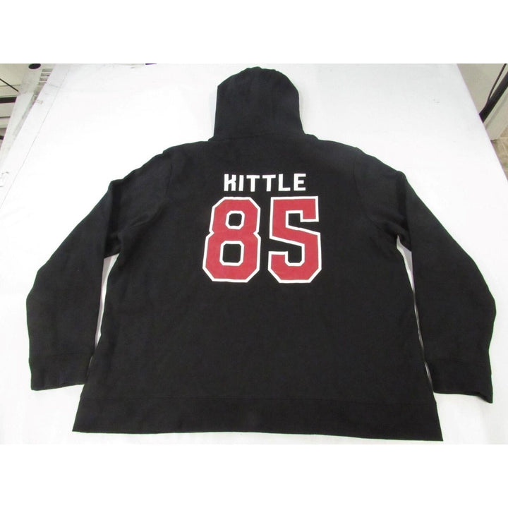 San Francisco 49ers 85 George Kittle Mens Size 3XL 3XLarge Black Hoodie Image 2