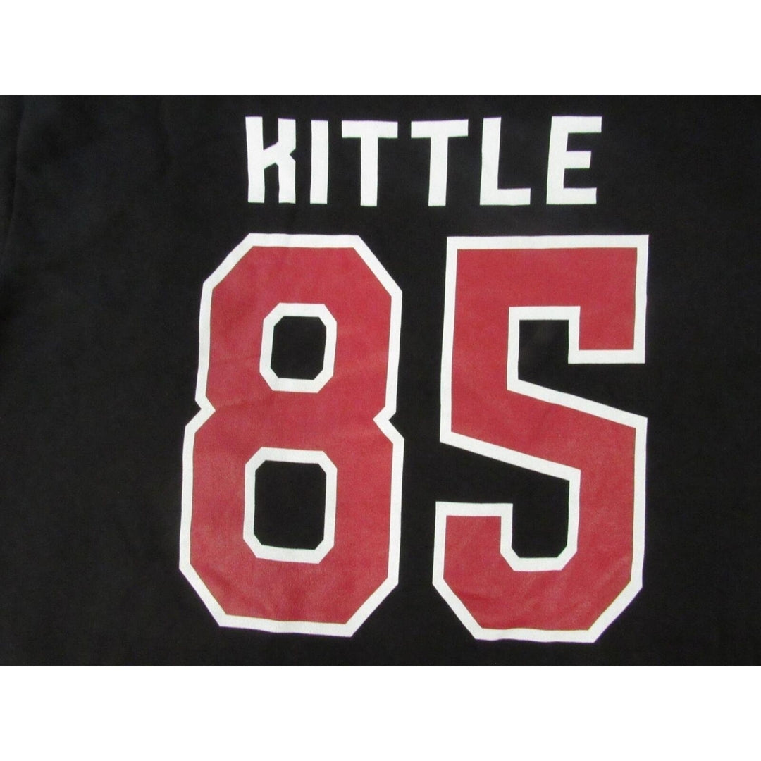 San Francisco 49ers 85 George Kittle Mens Size 3XL 3XLarge Black Hoodie Image 4