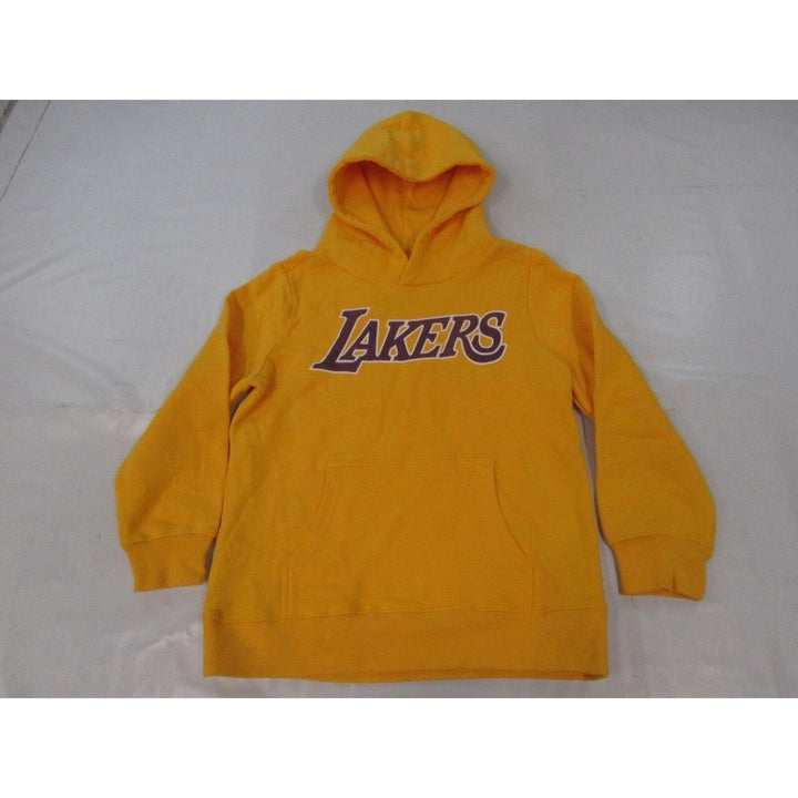 Los Angeles Lakers 23 LeBron James Youth Size S Small Yellow Hoodie Image 1