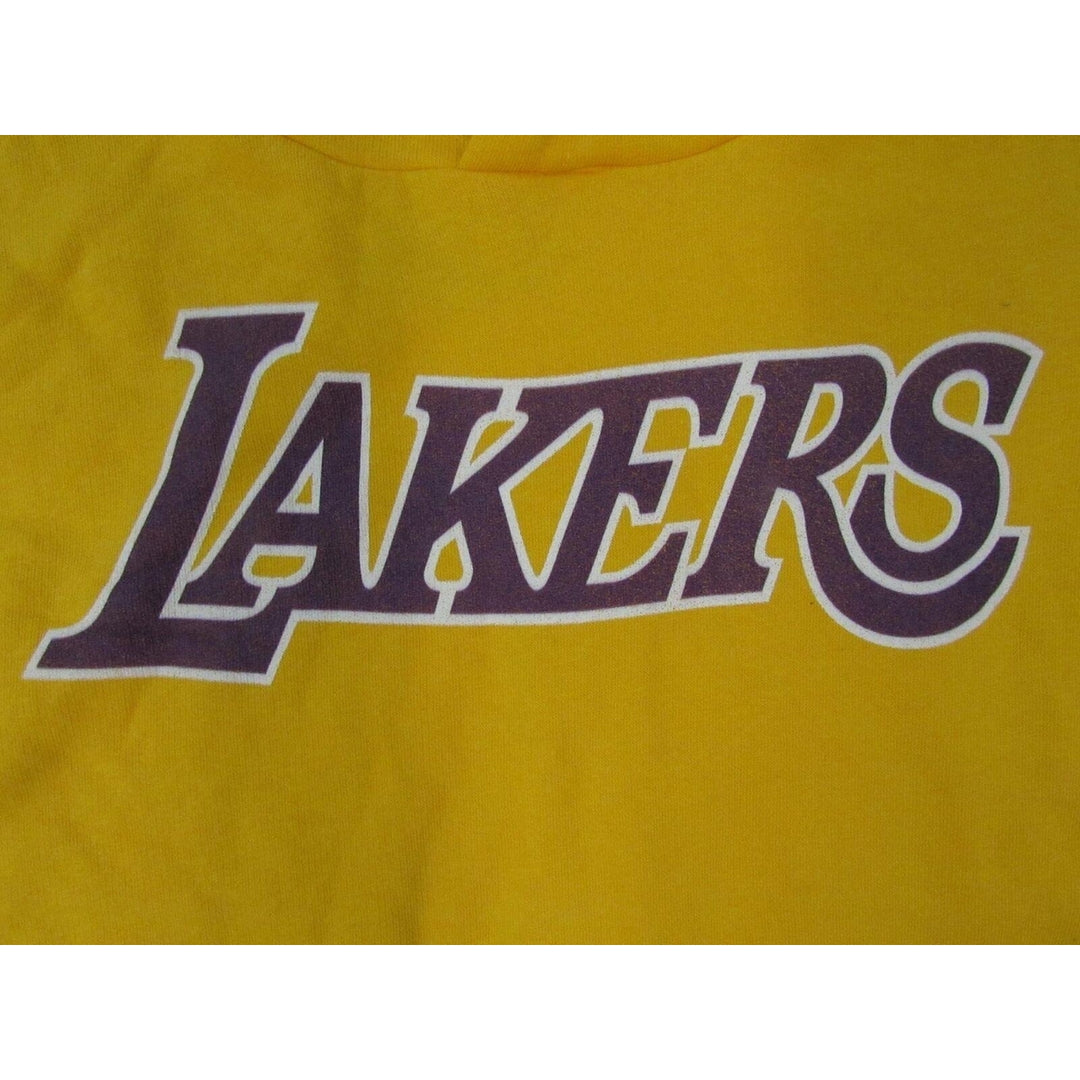 Los Angeles Lakers 23 LeBron James Youth Size S Small Yellow Hoodie Image 3