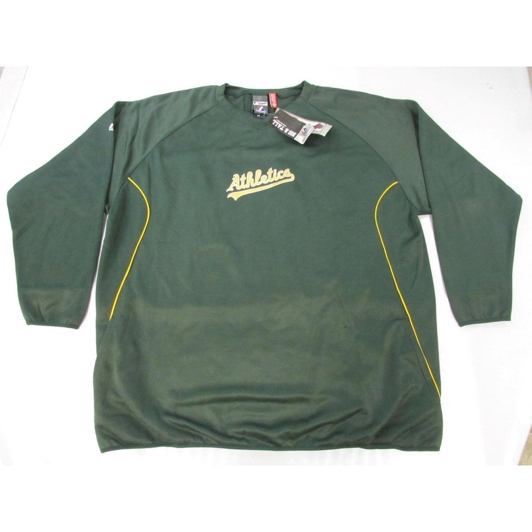 Oakland Athletics As Mens Size 3XL 3XLarge Green Majestic Sweatshirt Image 1