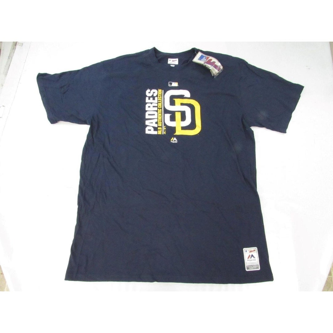 San Diego Padres Mens Size 2XL-Tall 2XLarge-Tall Blue Majestic Shirt Image 1