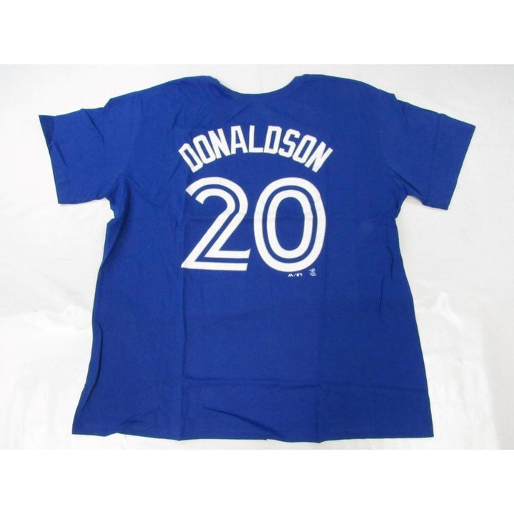 Toronto Blue Jays 20 Josh Donaldson Mens Size XL XLarge Blue Majestic Shirt Image 2