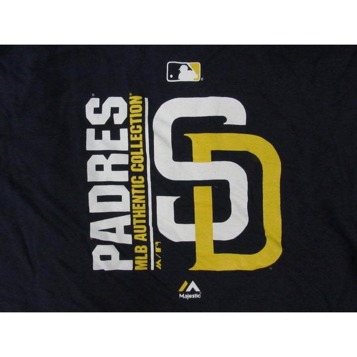 San Diego Padres Mens Size 2XL-Tall 2XLarge-Tall Blue Majestic Shirt Image 3