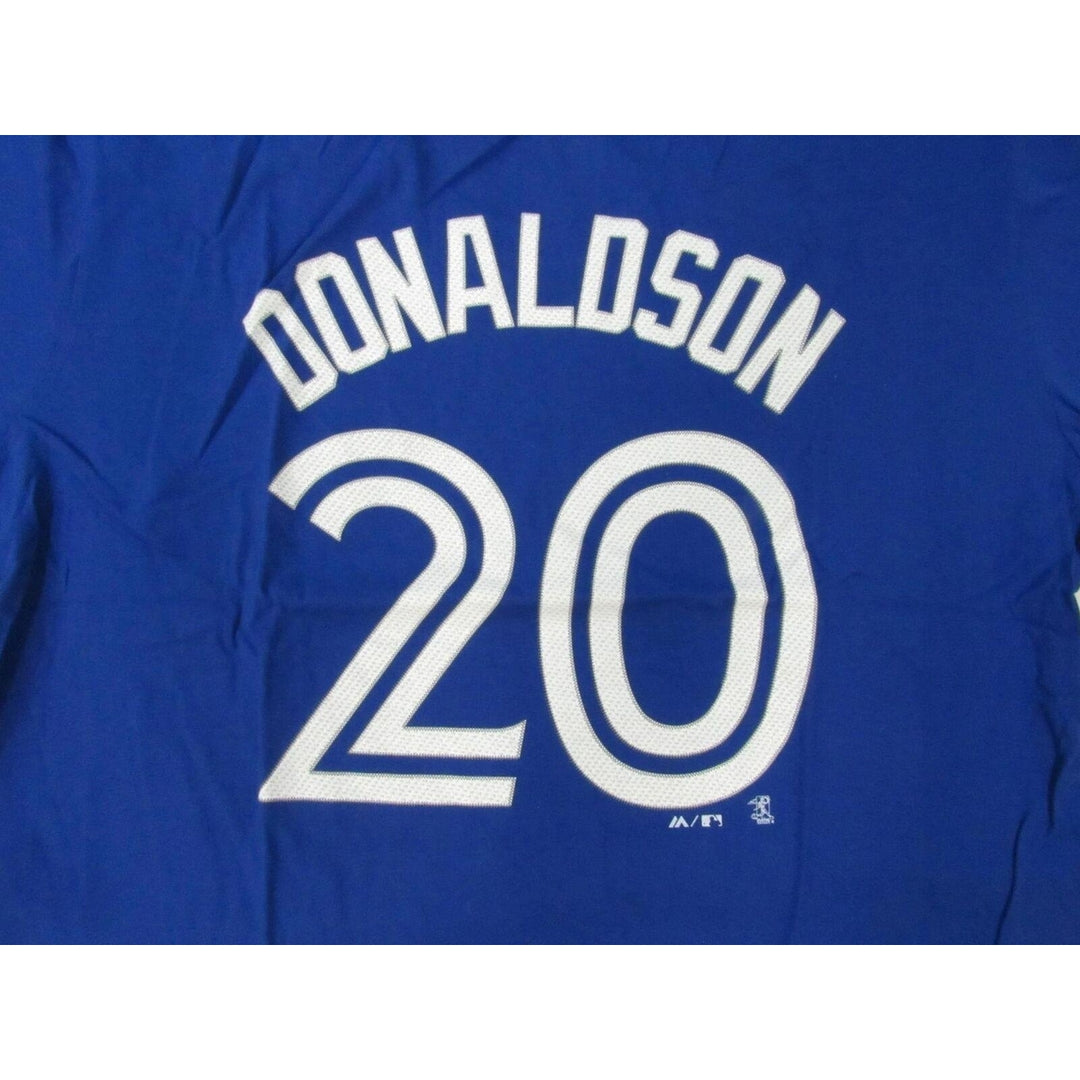 Toronto Blue Jays 20 Josh Donaldson Mens Size XL XLarge Blue Majestic Shirt Image 4