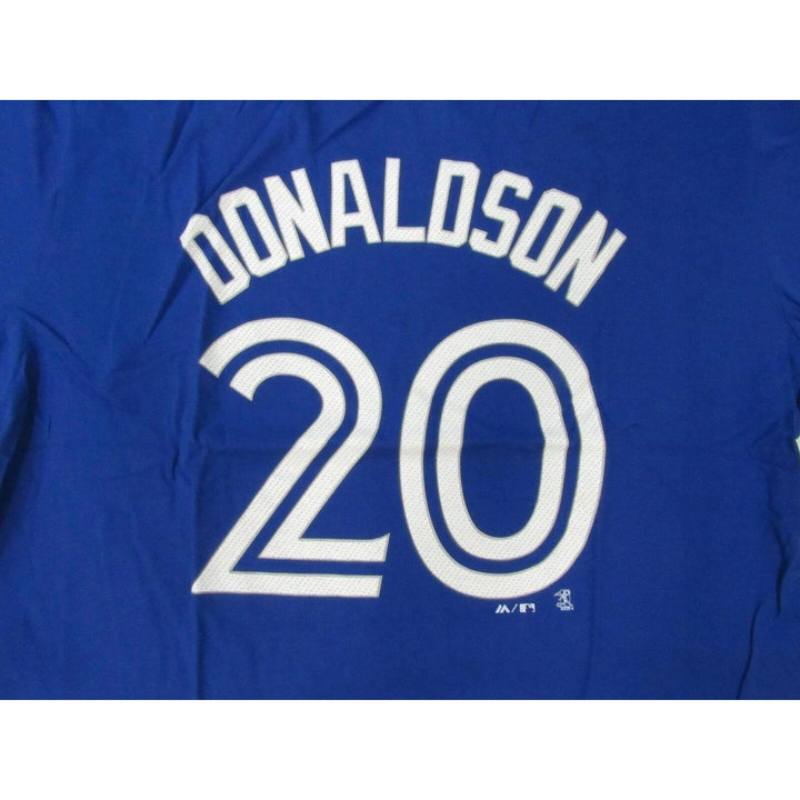 Toronto Blue Jays 20 Josh Donaldson Mens Size XL XLarge Blue Majestic Shirt Image 4