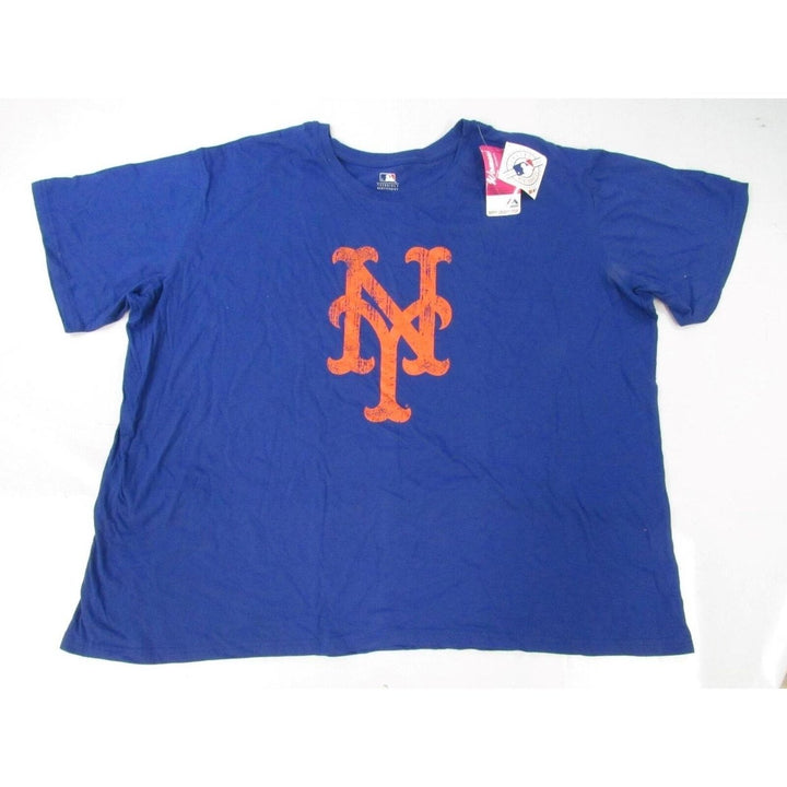 York Mets Womens Size 4XL 4XLarge Blue Shirt Image 1