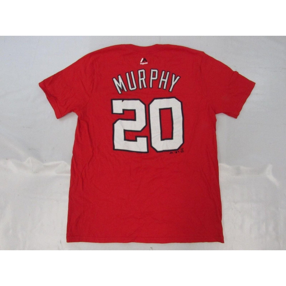 Washington Nationals 20 Daniel Murphy Youth Size L Large (14/16) Red Shirt Image 2