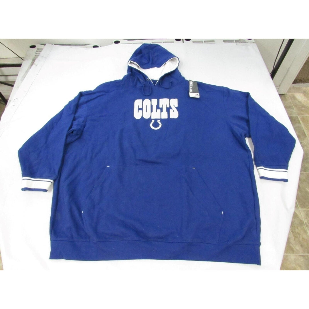 Indianapolis Colts Mens 6XL 6XLarge Blue Majestic Hoodie Image 1