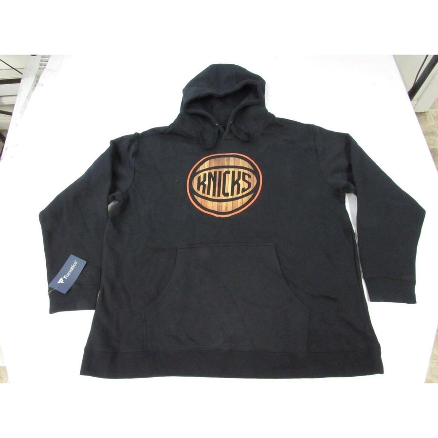 York Knicks Wood Style Print Mens Size 3XL 3XLarge Black Hoodie Image 1