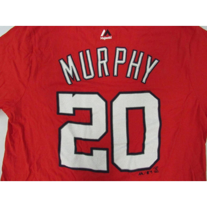 Washington Nationals 20 Daniel Murphy Youth Size L Large (14/16) Red Shirt Image 4