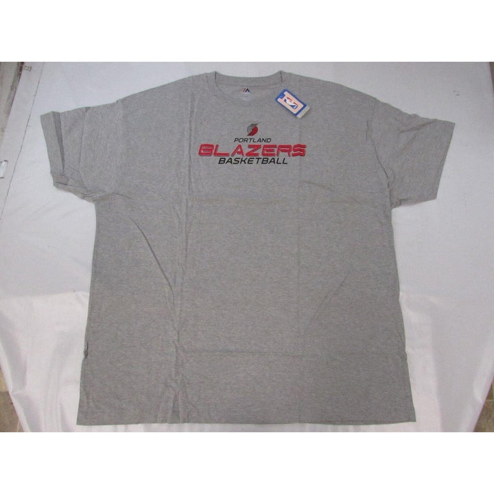 Portland Trail Blazers Mens Size 5XL 5XLarge Gray Majestic Shirt Image 1