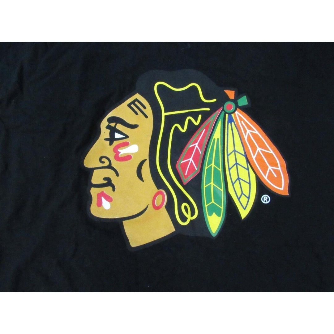 Chicago Blackhawks Mens Size 4XL 4XLarge Black Long Sleeve Majestic Shirt Image 3