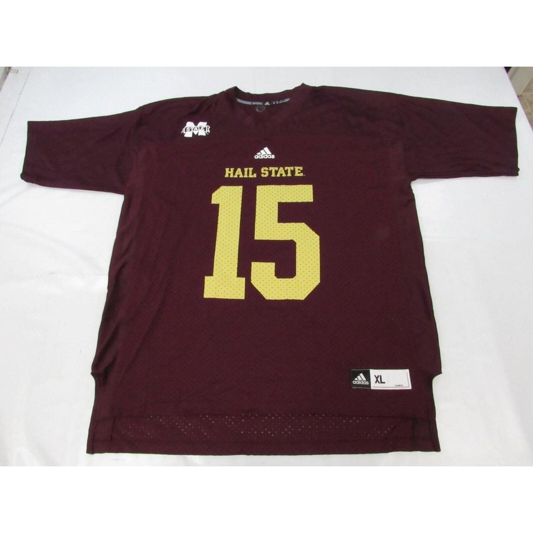 Mississippi State Bulldogs "Hail State" 15 MensSize XL Adidas Maroon Jersey Image 1