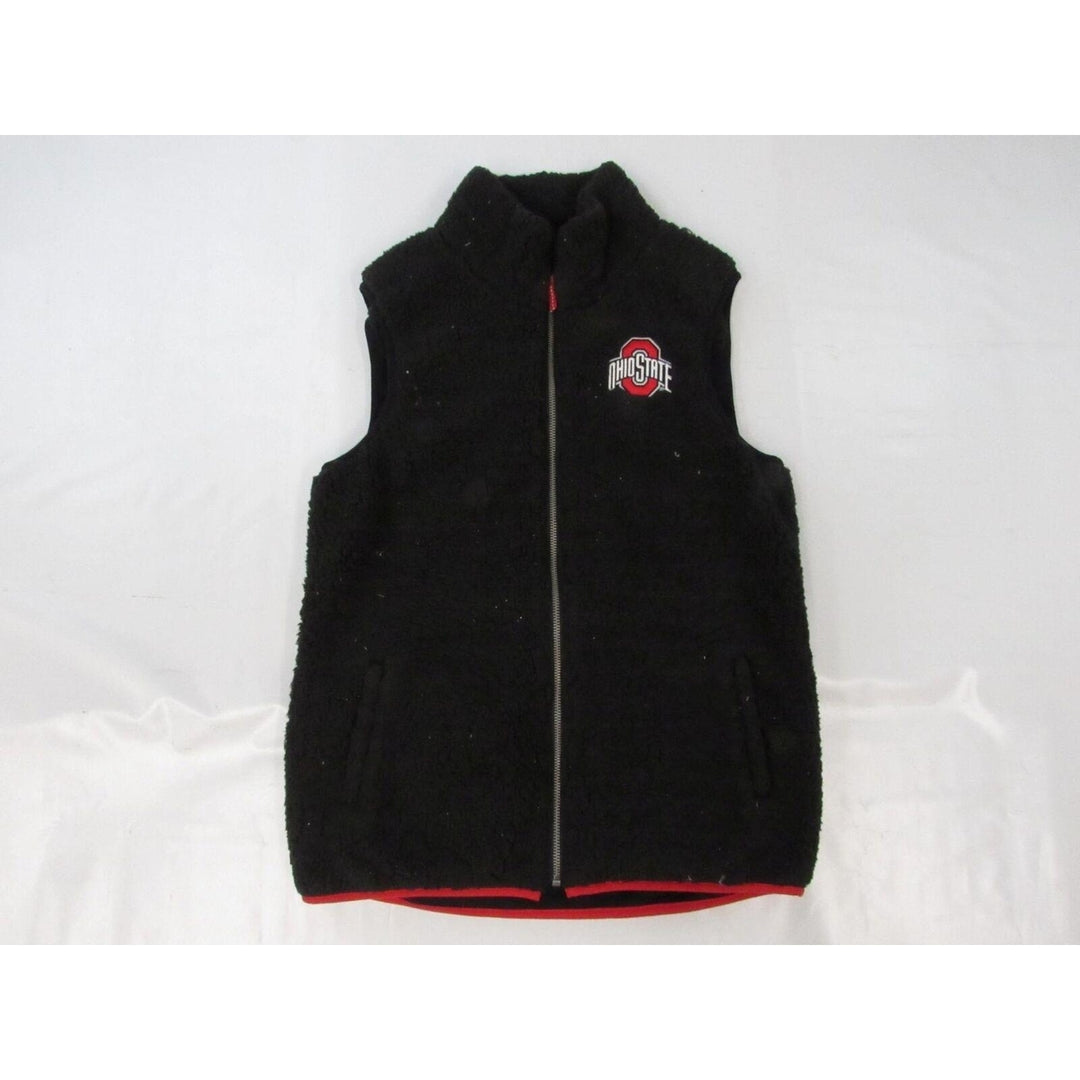 -Dirty- Ohio State Buckeyes Womens Size M Medium Black Full-Zip Vest Image 1