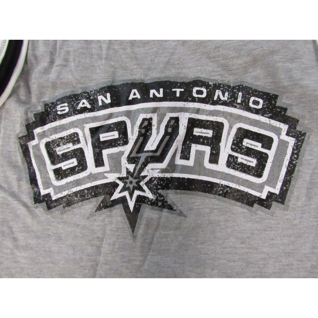 San Antonio Spurs YOUTH Size M Medium Gray/Black Tank Top Shirt Image 3