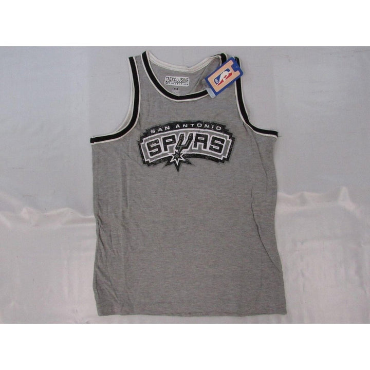 San Antonio Spurs YOUTH Size M Medium Gray/Black Tank Top Shirt Image 4