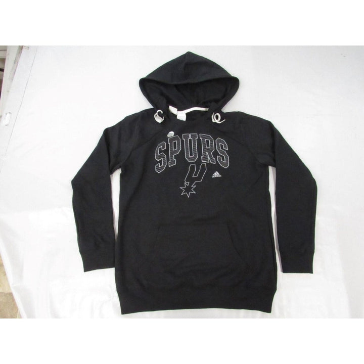 San Antonio Spurs Womens Size L Large Black Adidas Hoodie Image 4