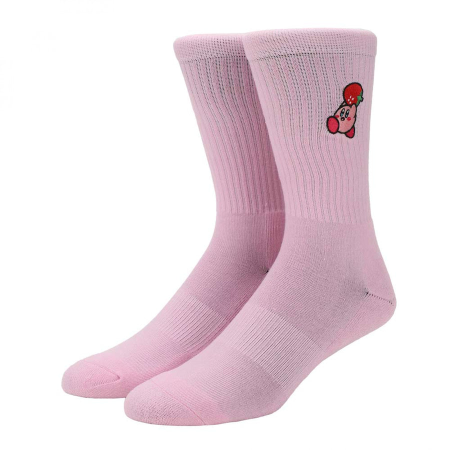 Kirby Strawberry Pink Crew Socks Image 1