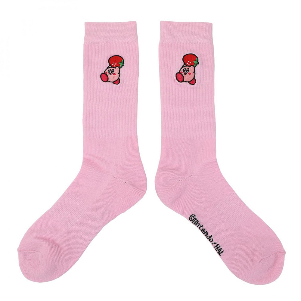 Kirby Strawberry Pink Crew Socks Image 2