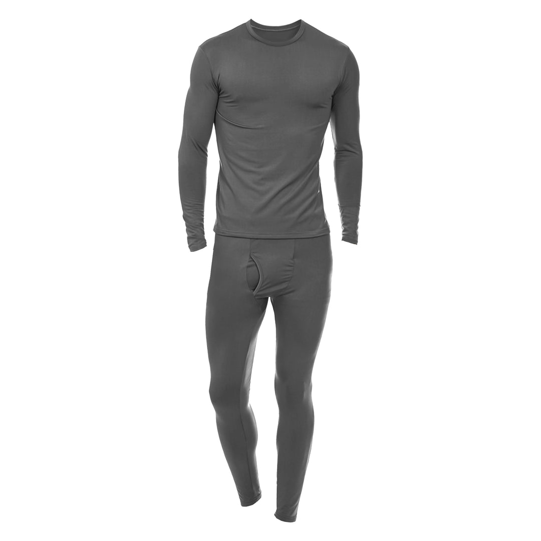 Mens Winter Thermal Underwear Set Fleece Lined 2 Sets Warm Long Sleeve Pants Image 3