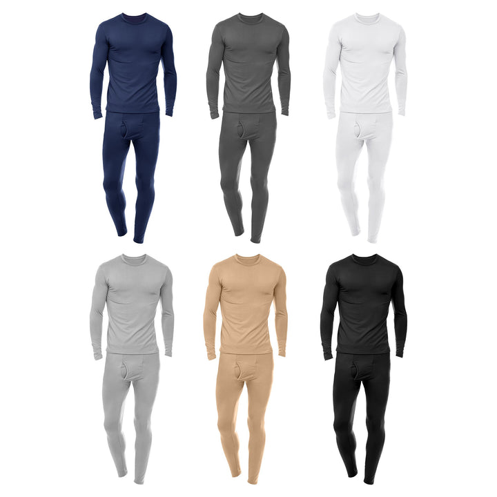 Mens Winter Thermal Underwear Set Fleece Lined 2 Sets Warm Long Sleeve Pants Image 4