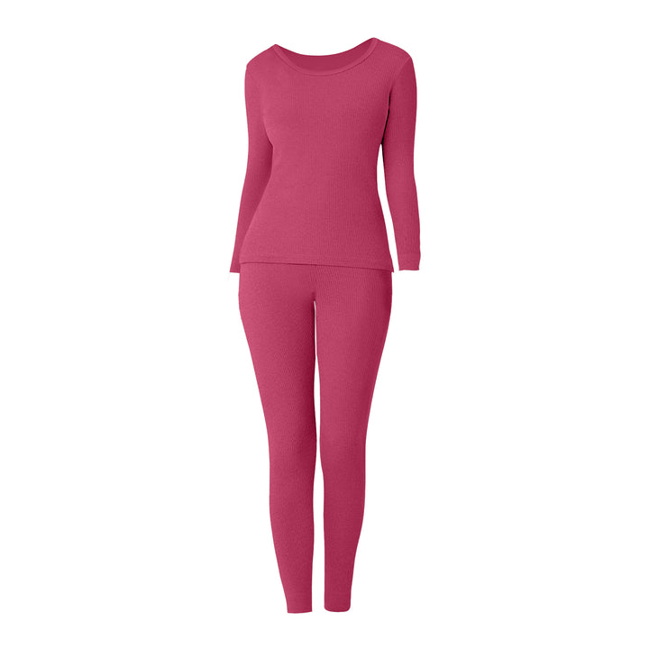 Womens Cotton Thermal Underwear Set 2-Piece Soft Waffle Knit Long Sleeve and Leggings Image 4