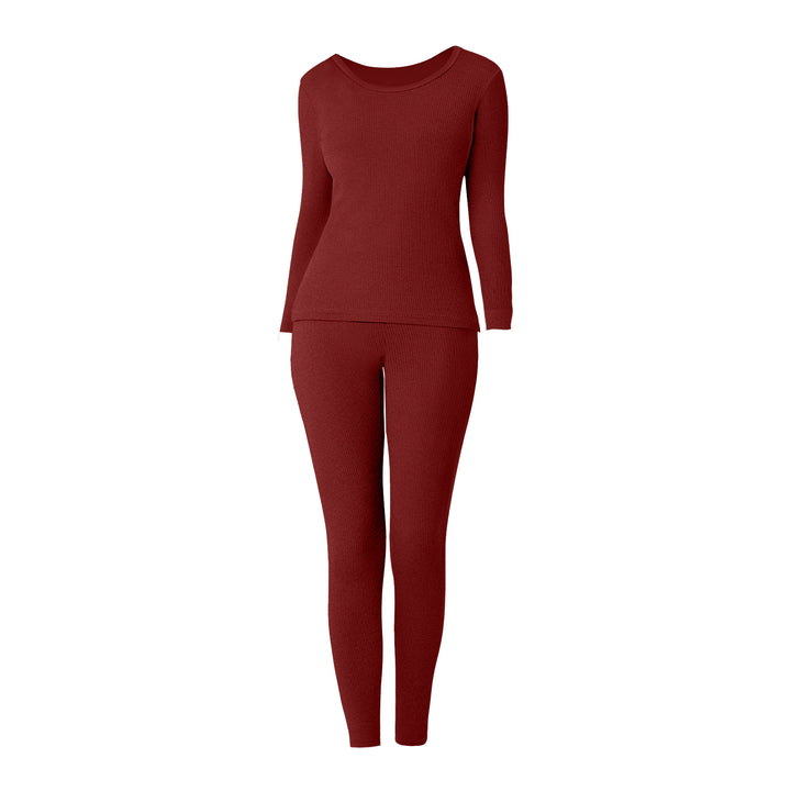 Womens Cotton Thermal Underwear Set 2-Piece Soft Waffle Knit Long Sleeve and Leggings Image 7