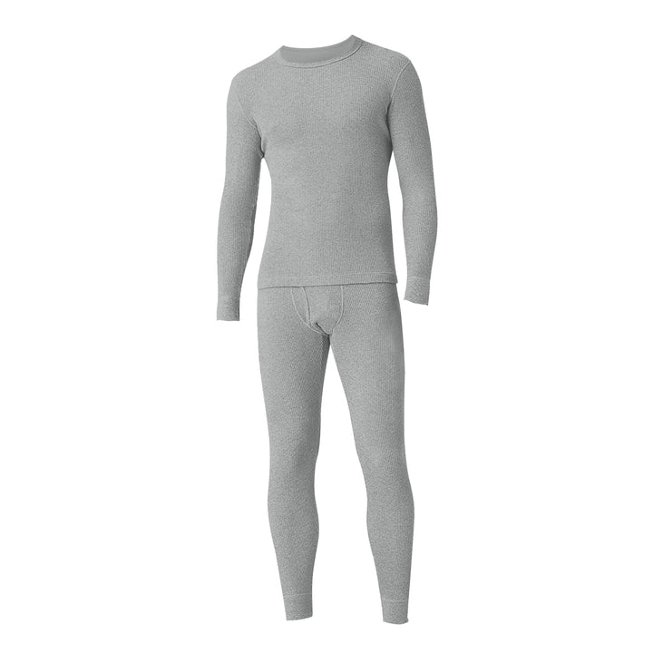 Mens Cotton Waffle Knit Thermal Underwear Set 2 Piece Winter Apparel Size M-XXL Image 4