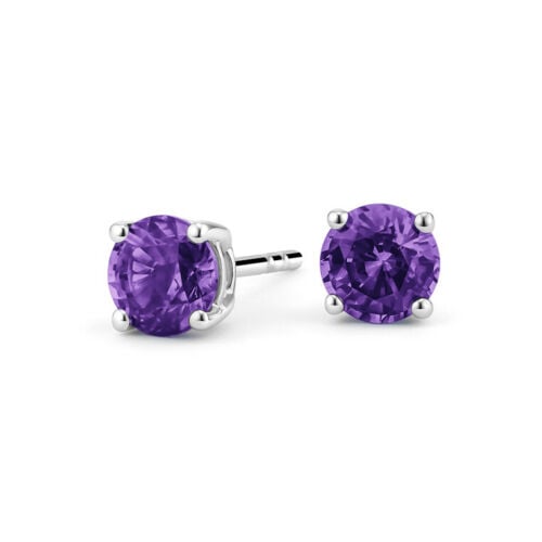 18k White Gold Plated Round Stud Earrings Image 4