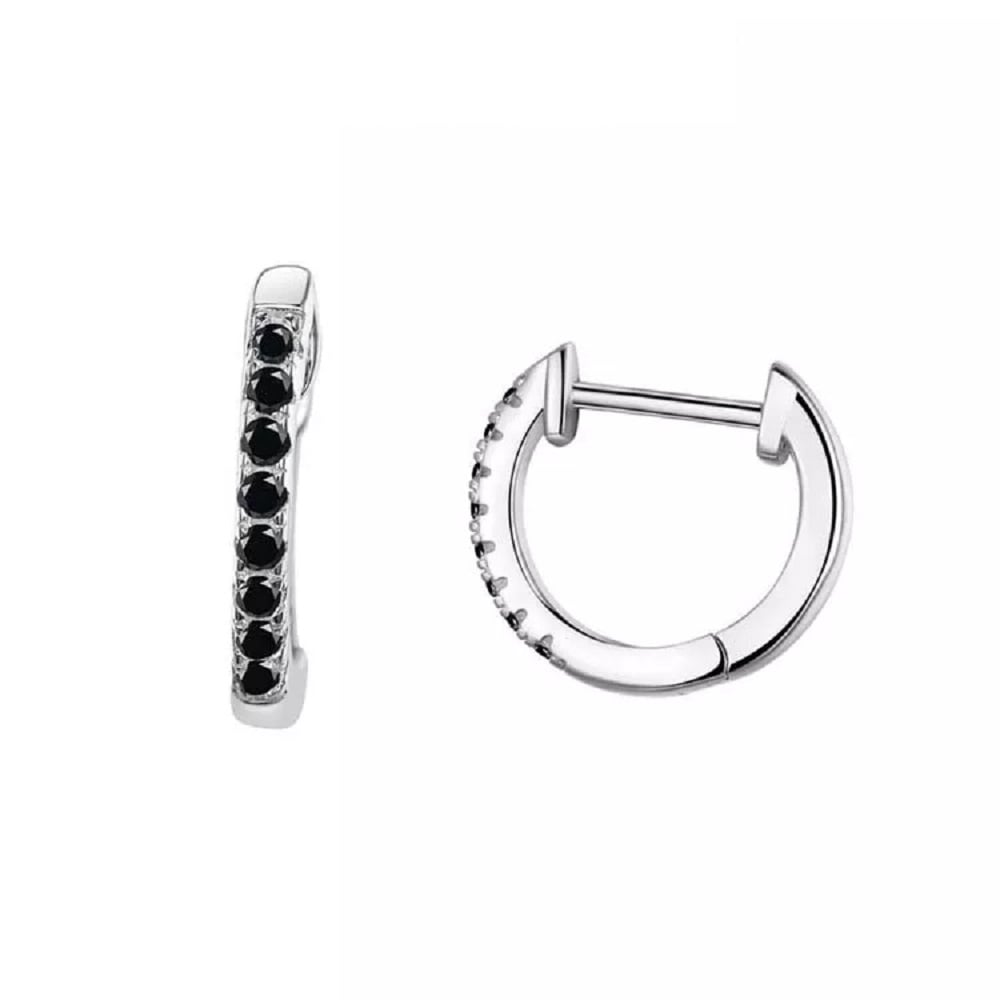 925 Silver Crystals Huggie Earrings Image 10