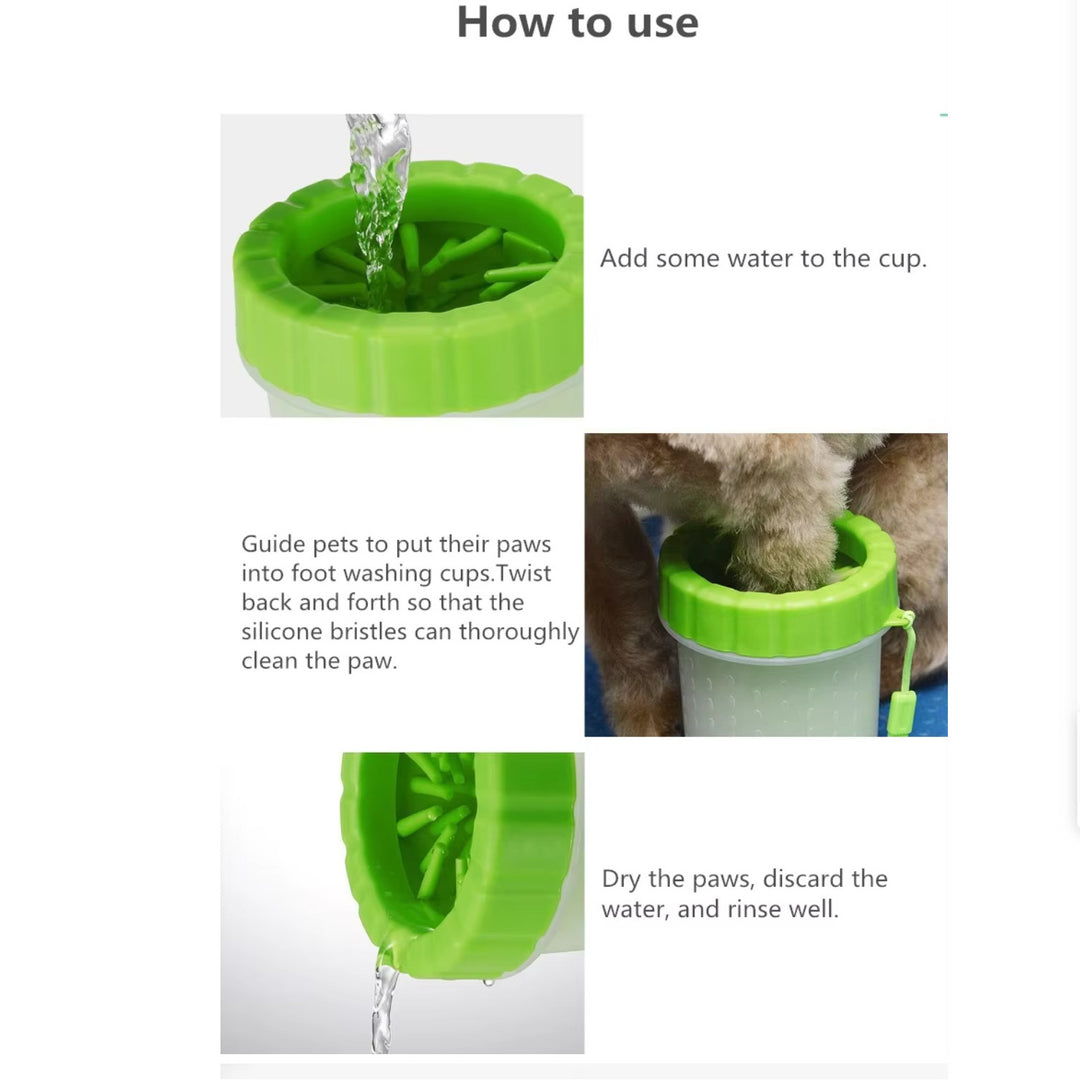 Compact Portable Pet Paw Washer Cleaner Easy to Use Gentle Bristles Multi-Directional Image 2