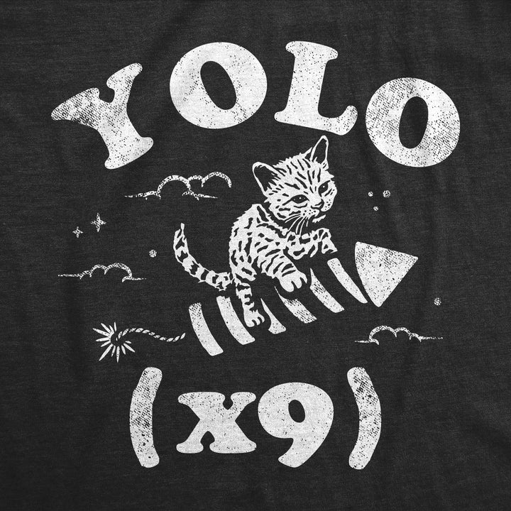 Womens Funny T Shirts Yolo X9 Sarcastic Kitten Graphic Novelty Tee For Ladies Image 2