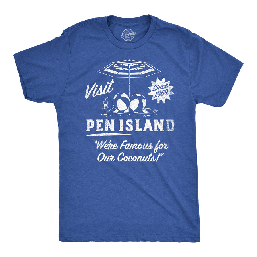 Mens Funny T Shirts Visit Pen Island Sarcastic Graphic Novelty Tee For Men Image 1