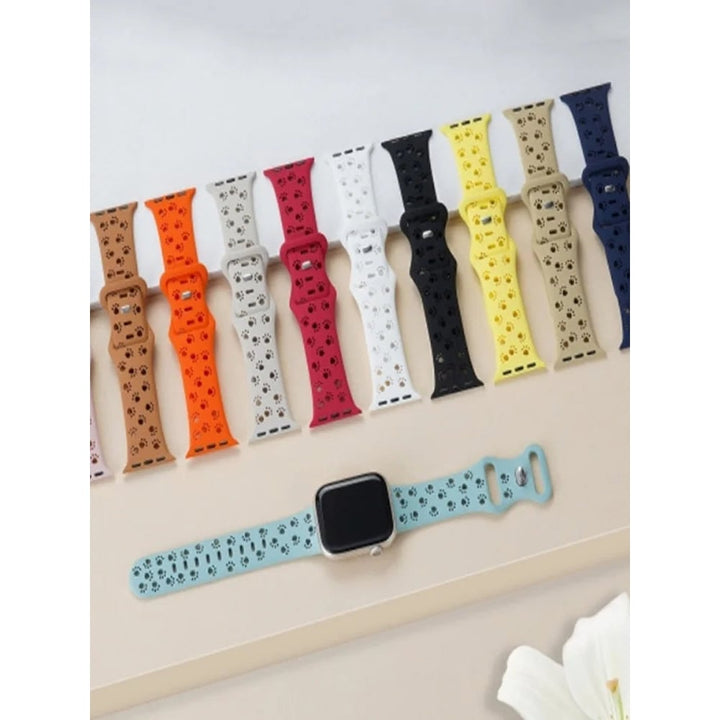 Hollow-Out Silicone Strap for Apple Watch Band 40mm 44mm 49mm 41mm 45mm 38mm Correa Bracelet iWatch Series SE 8 7 6 5 9 Image 1