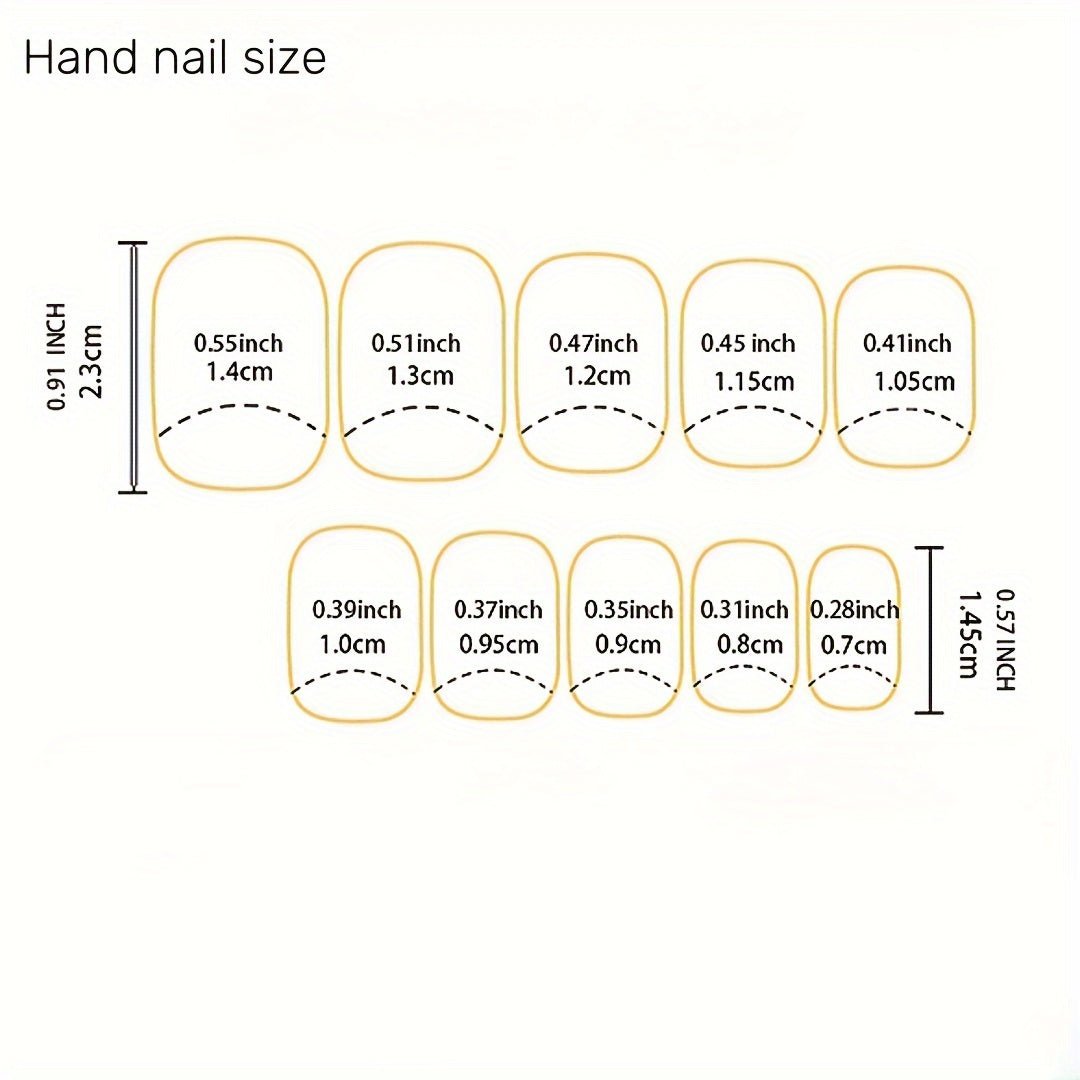 24pcs Short Square Press On Nails With Heart Design French Tip Fake Nails,Full Cover False Nails For Women And Girls Image 4