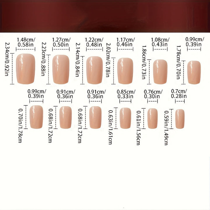 Chic Golden-Edged French Tip Press-On Nails - Medium Ballet Shape Glossy Finish Gradient/Solid Color Options For Women Image 4