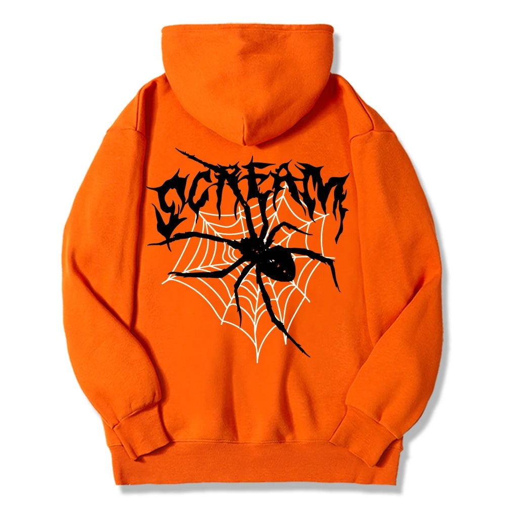 Scream Spiders and Cobwebs Printing Women Hoodies Harajuku Oversize Hoody Fashion Loose Clothing Comfortable Sweatshirt Image 4