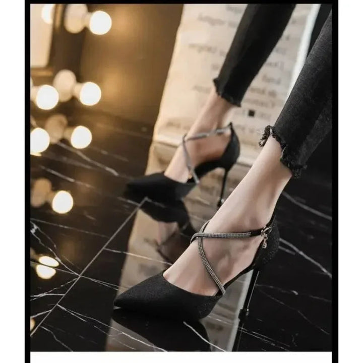 2024 fashion summer women Sexy Stiletto High Heels pumps Ladies Pointed Toe Shallow Party Shoe for wedding women black Image 4