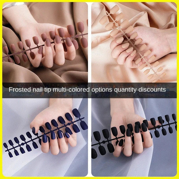 24Pcs/Set Strips Wearable Manicure Tools Ballerina Press on Nail Piece Matte Scrub Patch Coffin Fake Nails Artificial Image 1